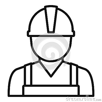 Demolition worker icon, outline style Stock Photo