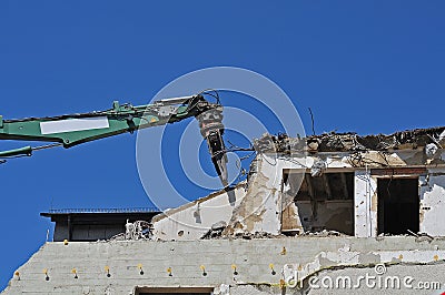 Demolition works at a building Stock Photo