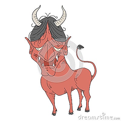 Demon bull illustration Vector Illustration