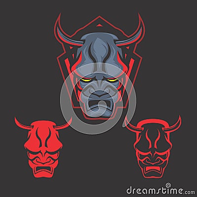 Demon face logo Vector Illustration