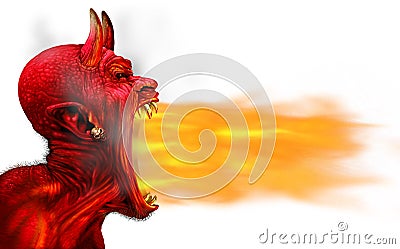 Demon Fire Flame Cartoon Illustration