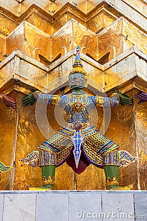 The Demon Guardian at the Temple of the Emerald Buddha at Grand Palace, Thailand Stock Photo