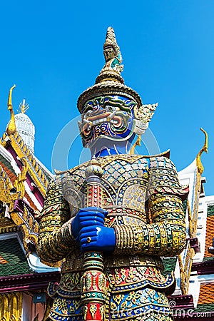 Demon Guardian Wat Phra Kaew Bangkok Editorial Stock Photo