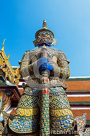 Demon Guardian Wat Phra Kaew Stock Photo