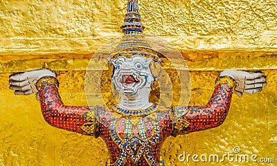 Demon Guardian Wat Phra Kaew Grand Palace Bangkok Stock Photo