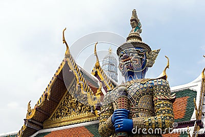 Demon Guardian of Wat Phra Kaew, The Grand Palace in Bangkok, Thailand Stock Photo