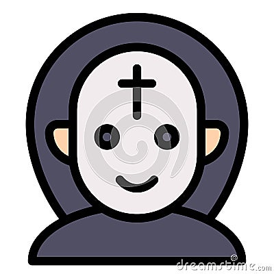 Demon priest avatar, Halloween costume vector icon Vector Illustration