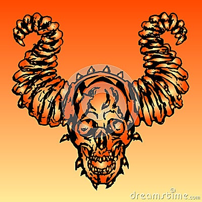 Demon skull vector illustration Vector Illustration