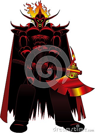 Demon Zombie Warrior Vector Illustration
