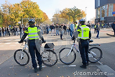 Demonstrating against refugee camp Editorial Stock Photo