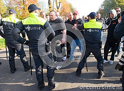 Demonstrating against refugee camp Editorial Stock Photo