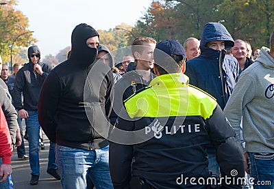 Demonstrating against refugee camp Editorial Stock Photo