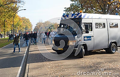 Demonstrating against refugee camp Editorial Stock Photo