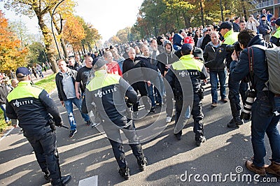 Demonstrating against refugee camp Editorial Stock Photo