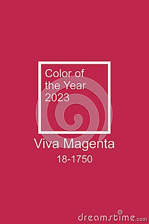 Demonstrating color of 2023 year. Viva Magenta. Magenta background with text color of the year 2023 Editorial Stock Photo