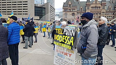 Demonstration against genocide of Ukrainians by Russian army Editorial Stock Photo