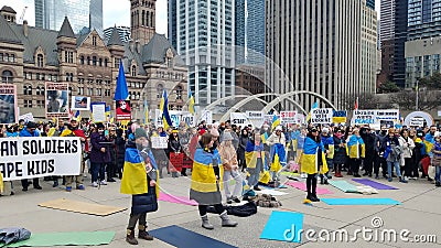 Demonstration against genocide of Ukrainians by Russian army Editorial Stock Photo