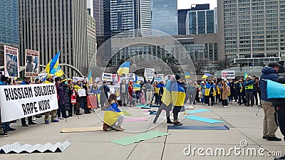 Demonstration against genocide of Ukrainians by Russian army Editorial Stock Photo