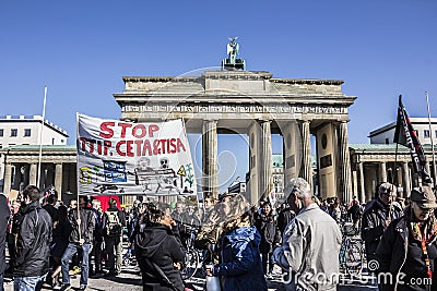 Demonstration in Berlin Editorial Stock Photo