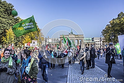 Demonstration in Berlin Editorial Stock Photo