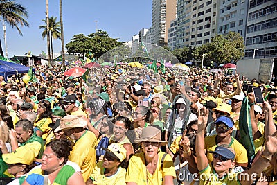 Demonstration called by the former president of Brazil Jair Bolsonaro (PL) held this Sunday (21) Editorial Stock Photo