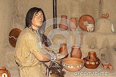 The exhibit housing the ancient people Editorial Stock Photo