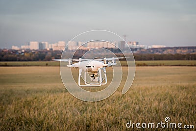 Demonstration flight drone DJI Phantom 4 Pro Editorial Stock Photo