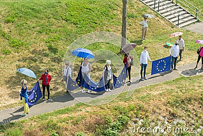 Demonstration Germany reopening of borders due to Coronavirus closing Editorial Stock Photo