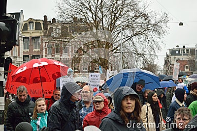 Demonstrations march for stronger climate change policies in the Netherlands Editorial Stock Photo