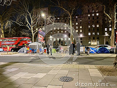 Demonstrators in London in February 2022 Editorial Stock Photo