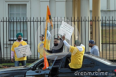 Demonstrators protesting in support of Indian farmers Editorial Stock Photo
