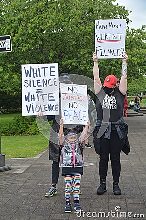 Demonstrators at Salem, Oregon Black Lives Matter protest Editorial Stock Photo