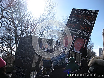 Presidential Election, Popular Vote, Women`s March, NYC, NY, USA Editorial Stock Photo