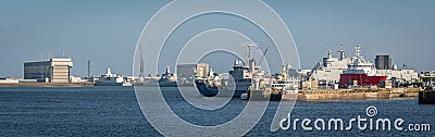 Dutch navy ships docked in the port of Den Helder Editorial Stock Photo