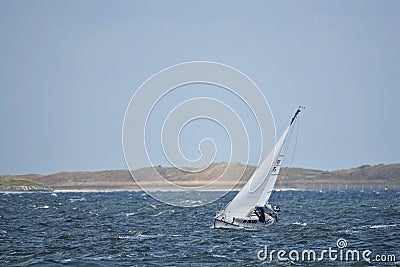 Den Oever, Netherlands. July 9, 2023. Sailing boats on the Wadden Sea. Editorial Stock Photo