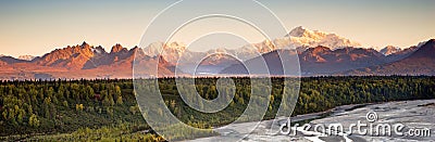 Denali Range Mt McKinley Alaska North America Stock Photo