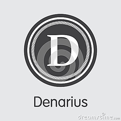 Denarius Cryptocurrency. Vector DNR Coin Illustration. Vector Illustration