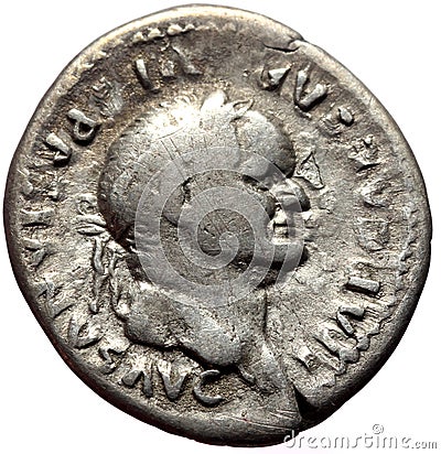 denarius Vespasian Stock Photo