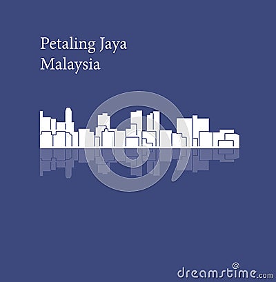 Petaling Jaya, Malaysia city silhouette Vector Illustration