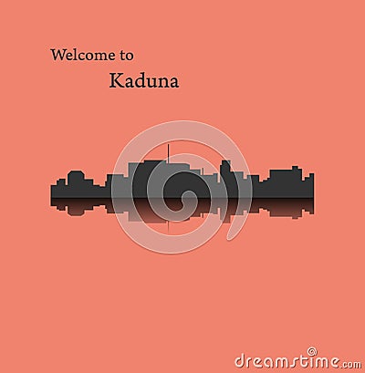 Kaduna, Nigeria, city silhouette Vector Illustration