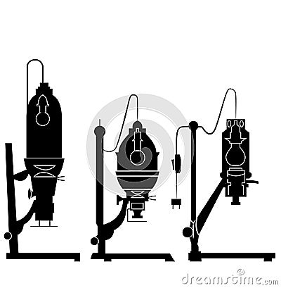 Darkroom enlarger silhouette Vector Illustration