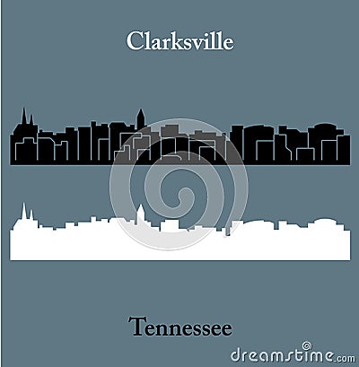 Clarksville, Tennessee ( United States of America ) city silhouette Vector Illustration