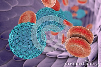 Dengue virus which causes yellow fever Cartoon Illustration