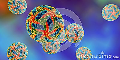 Dengue virus which causes yellow fever Cartoon Illustration