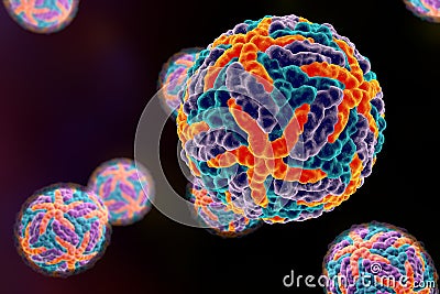 Dengue virus which causes yellow fever Cartoon Illustration