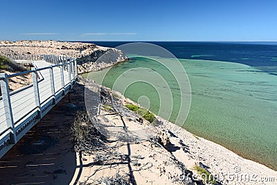 Eagle Bluff lookout. Denham. Shark Bay. Western Australia Stock Photo