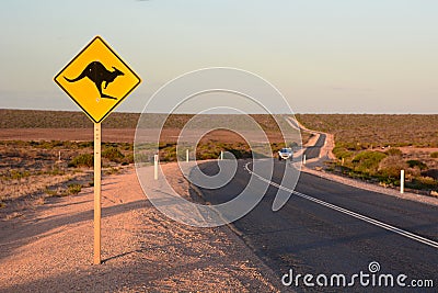 The road to Monkey Mia. Denham. Shark Bay. Western Australia Stock Photo