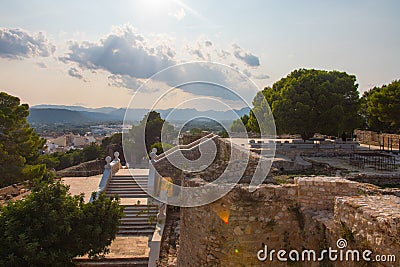 Denia castle ruins, medieval architecture, Spain Stock Photo