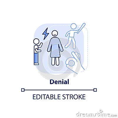 Denial light blue concept icon Vector Illustration