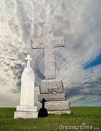 Denial, Not me Grave, gravestone, headstone Stock Photo